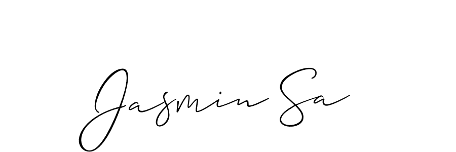 How to make Jasmin Sa name signature. Use Allison_Script style for creating short signs online. This is the latest handwritten sign. Jasmin Sa signature style 2 images and pictures png