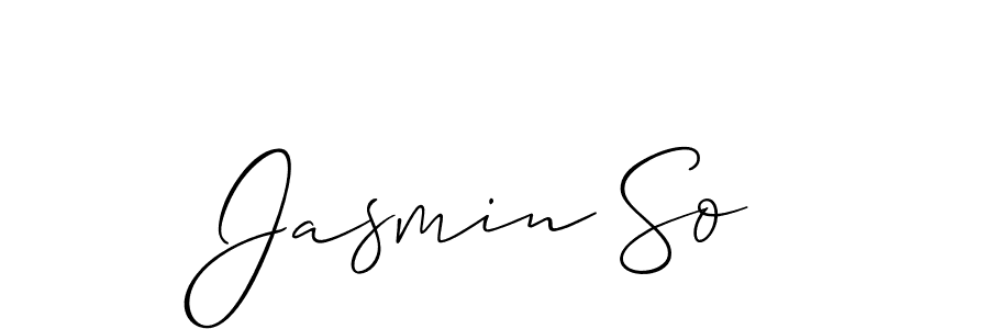 Design your own signature with our free online signature maker. With this signature software, you can create a handwritten (Allison_Script) signature for name Jasmin So. Jasmin So signature style 2 images and pictures png