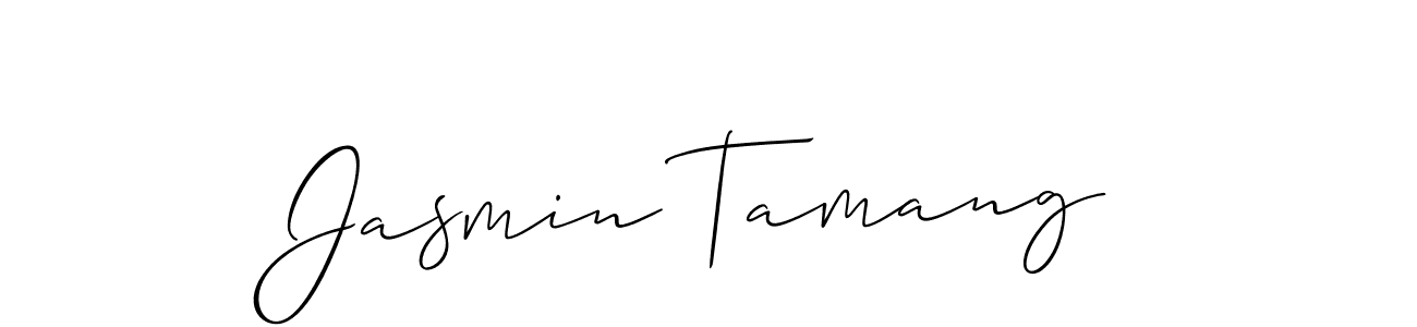 How to make Jasmin Tamang signature? Allison_Script is a professional autograph style. Create handwritten signature for Jasmin Tamang name. Jasmin Tamang signature style 2 images and pictures png