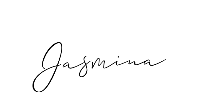 Make a beautiful signature design for name Jasmina. With this signature (Allison_Script) style, you can create a handwritten signature for free. Jasmina signature style 2 images and pictures png