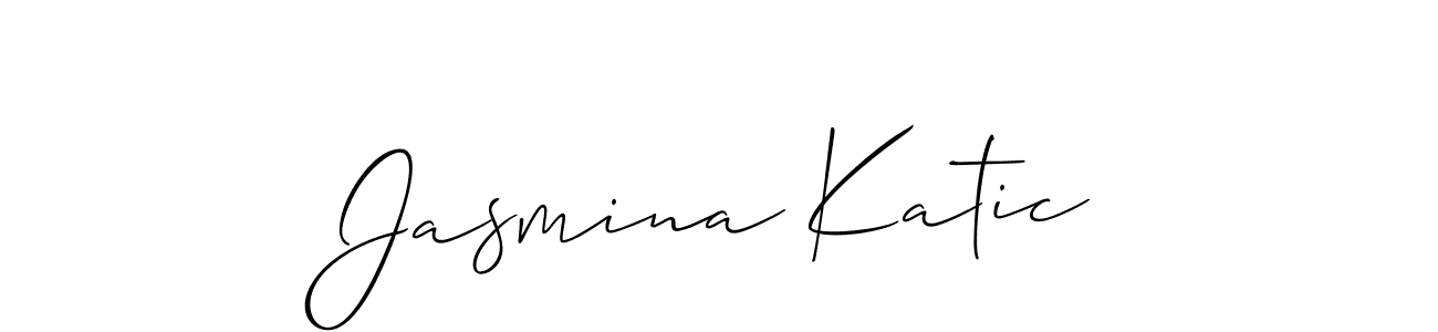 Create a beautiful signature design for name Jasmina Katic. With this signature (Allison_Script) fonts, you can make a handwritten signature for free. Jasmina Katic signature style 2 images and pictures png