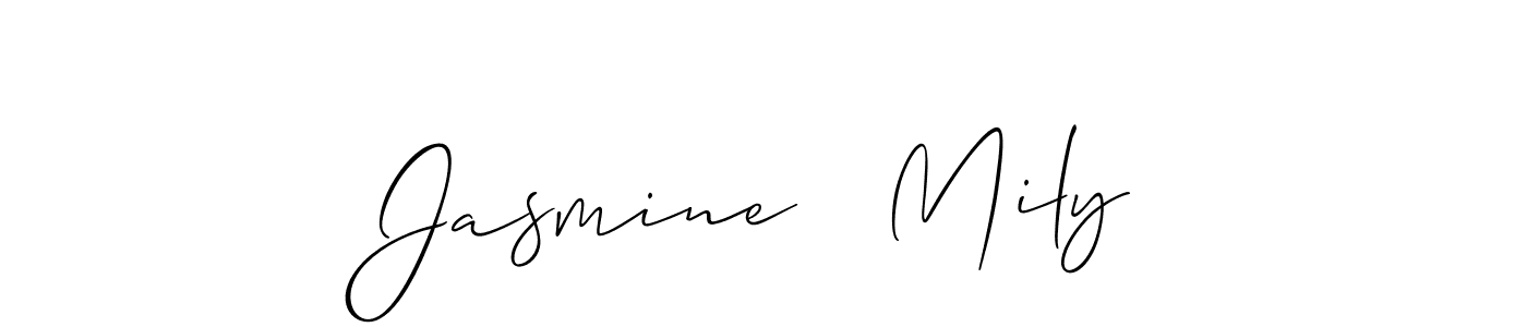 Similarly Allison_Script is the best handwritten signature design. Signature creator online .You can use it as an online autograph creator for name Jasmine   Mily. Jasmine   Mily signature style 2 images and pictures png