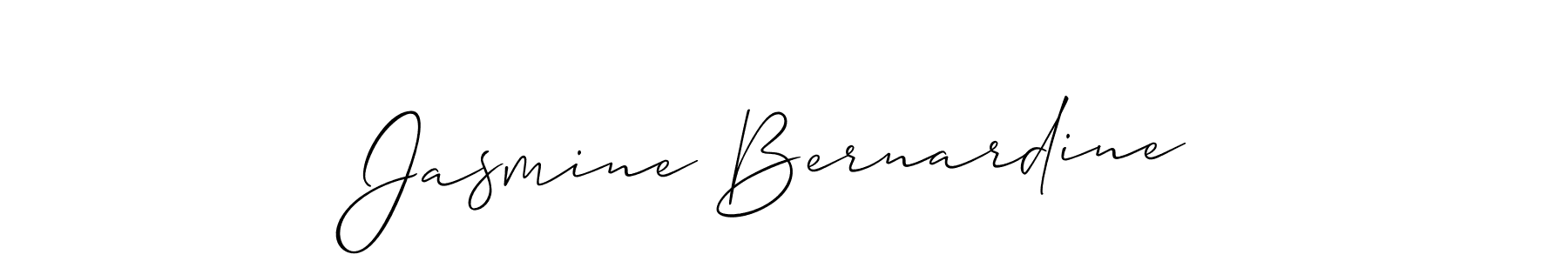 Allison_Script is a professional signature style that is perfect for those who want to add a touch of class to their signature. It is also a great choice for those who want to make their signature more unique. Get Jasmine Bernardine name to fancy signature for free. Jasmine Bernardine signature style 2 images and pictures png