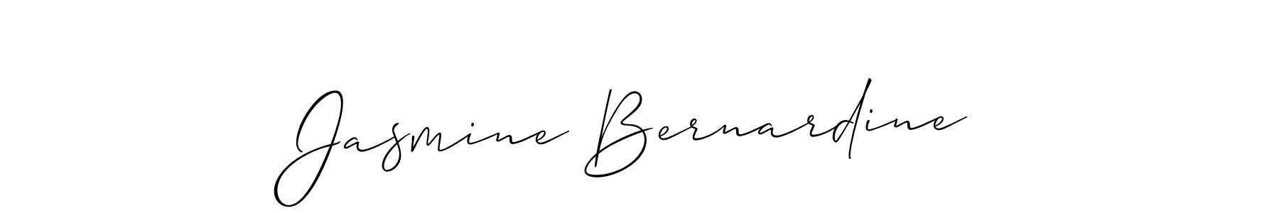 The best way (Allison_Script) to make a short signature is to pick only two or three words in your name. The name Jasmine Bernardine include a total of six letters. For converting this name. Jasmine Bernardine signature style 2 images and pictures png