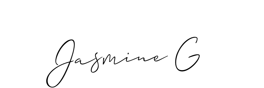 Also we have Jasmine G name is the best signature style. Create professional handwritten signature collection using Allison_Script autograph style. Jasmine G signature style 2 images and pictures png