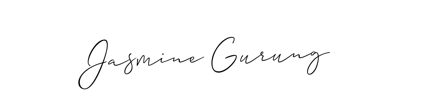 Jasmine Gurung stylish signature style. Best Handwritten Sign (Allison_Script) for my name. Handwritten Signature Collection Ideas for my name Jasmine Gurung. Jasmine Gurung signature style 2 images and pictures png