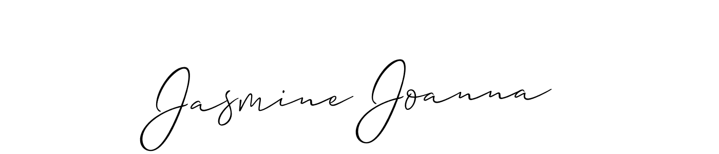 How to make Jasmine Joanna signature? Allison_Script is a professional autograph style. Create handwritten signature for Jasmine Joanna name. Jasmine Joanna signature style 2 images and pictures png