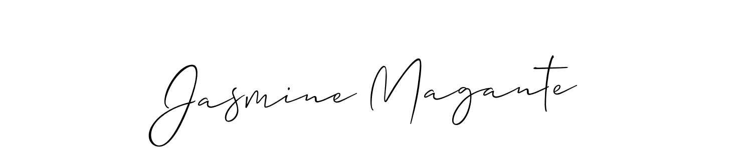 Allison_Script is a professional signature style that is perfect for those who want to add a touch of class to their signature. It is also a great choice for those who want to make their signature more unique. Get Jasmine Magante name to fancy signature for free. Jasmine Magante signature style 2 images and pictures png