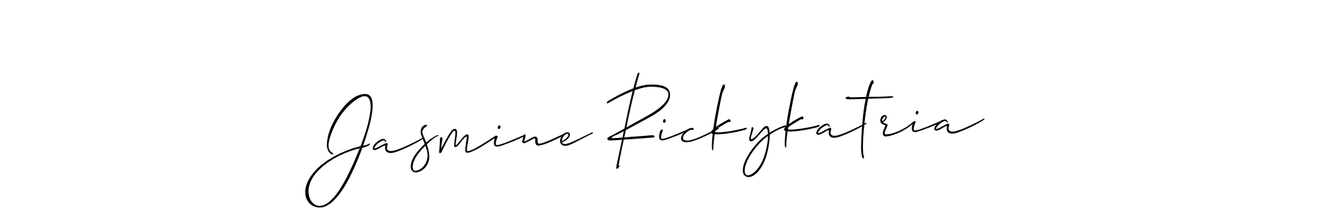 Design your own signature with our free online signature maker. With this signature software, you can create a handwritten (Allison_Script) signature for name Jasmine Rickykatria. Jasmine Rickykatria signature style 2 images and pictures png