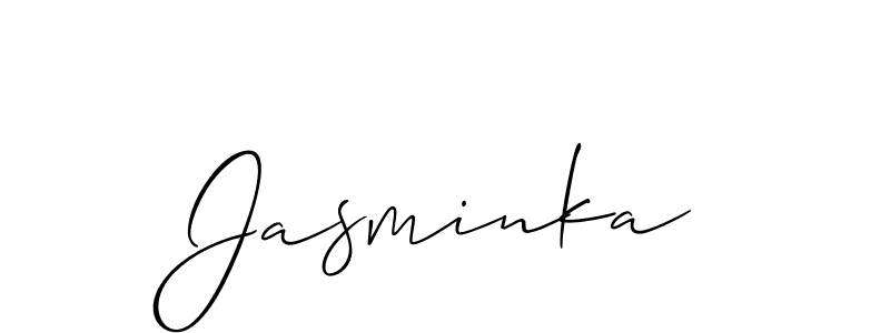 It looks lik you need a new signature style for name Jasminka. Design unique handwritten (Allison_Script) signature with our free signature maker in just a few clicks. Jasminka signature style 2 images and pictures png