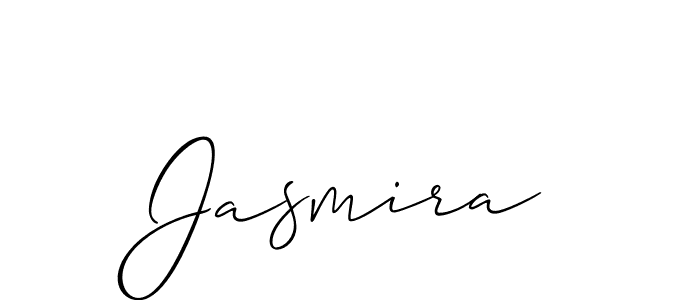 Use a signature maker to create a handwritten signature online. With this signature software, you can design (Allison_Script) your own signature for name Jasmira. Jasmira signature style 2 images and pictures png