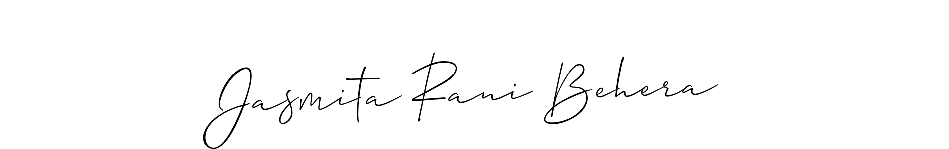 Make a beautiful signature design for name Jasmita Rani Behera. With this signature (Allison_Script) style, you can create a handwritten signature for free. Jasmita Rani Behera signature style 2 images and pictures png