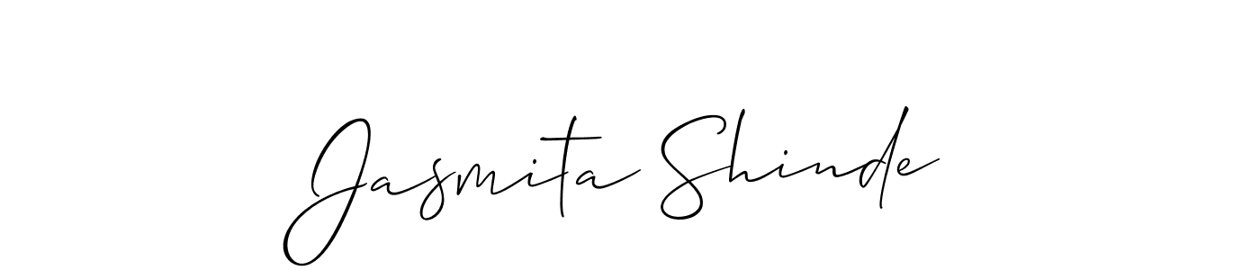 Also we have Jasmita Shinde name is the best signature style. Create professional handwritten signature collection using Allison_Script autograph style. Jasmita Shinde signature style 2 images and pictures png