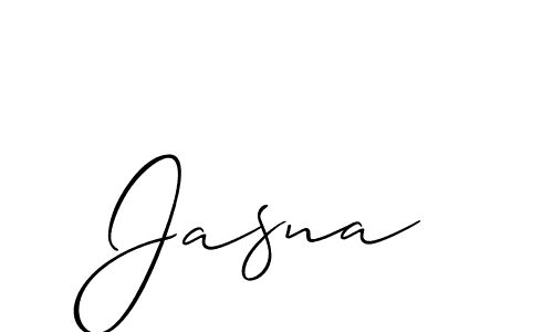 Design your own signature with our free online signature maker. With this signature software, you can create a handwritten (Allison_Script) signature for name Jasna. Jasna signature style 2 images and pictures png