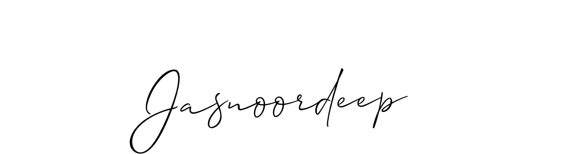 Make a beautiful signature design for name Jasnoordeep. With this signature (Allison_Script) style, you can create a handwritten signature for free. Jasnoordeep signature style 2 images and pictures png