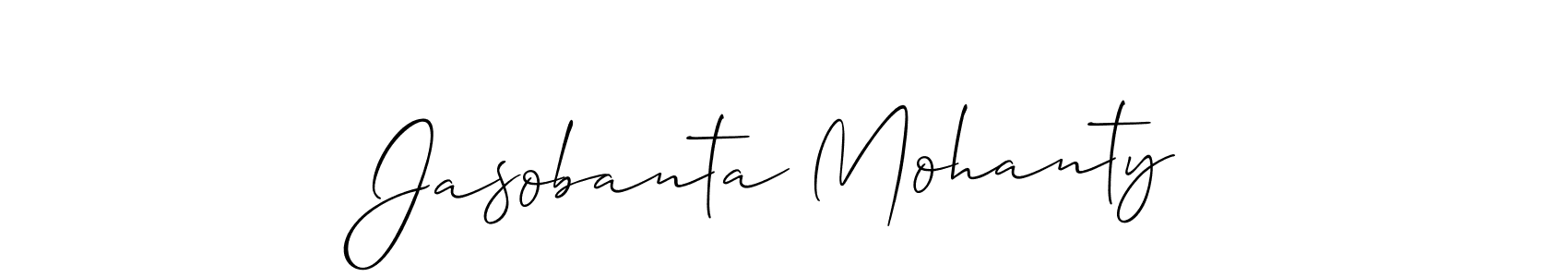How to make Jasobanta Mohanty signature? Allison_Script is a professional autograph style. Create handwritten signature for Jasobanta Mohanty name. Jasobanta Mohanty signature style 2 images and pictures png