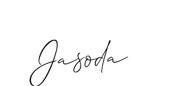 How to make Jasoda signature? Allison_Script is a professional autograph style. Create handwritten signature for Jasoda name. Jasoda signature style 2 images and pictures png