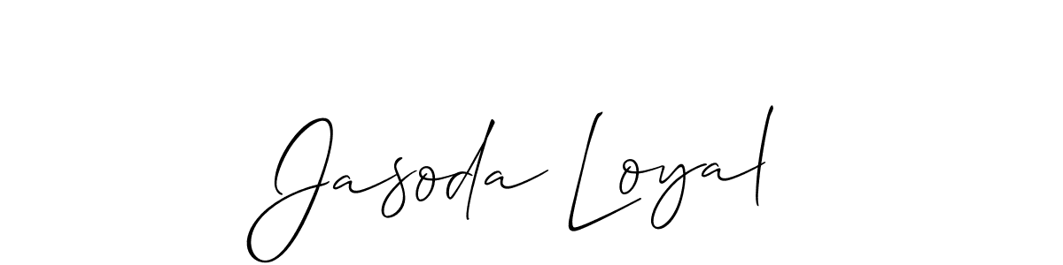 Design your own signature with our free online signature maker. With this signature software, you can create a handwritten (Allison_Script) signature for name Jasoda Loyal. Jasoda Loyal signature style 2 images and pictures png