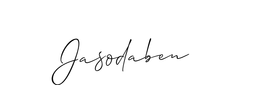 How to make Jasodaben name signature. Use Allison_Script style for creating short signs online. This is the latest handwritten sign. Jasodaben signature style 2 images and pictures png