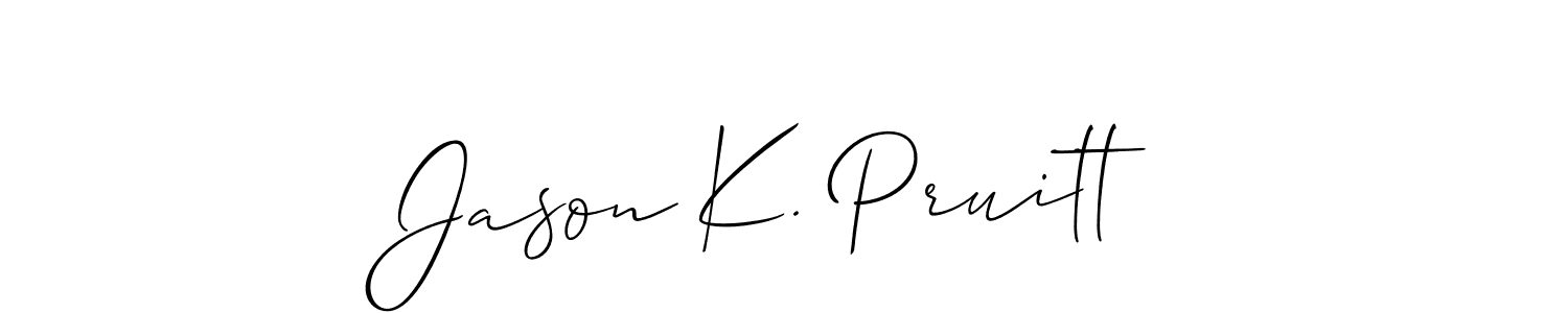 It looks lik you need a new signature style for name Jason K. Pruitt. Design unique handwritten (Allison_Script) signature with our free signature maker in just a few clicks. Jason K. Pruitt signature style 2 images and pictures png