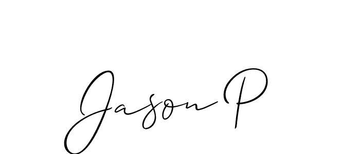 Also we have Jason P name is the best signature style. Create professional handwritten signature collection using Allison_Script autograph style. Jason P signature style 2 images and pictures png