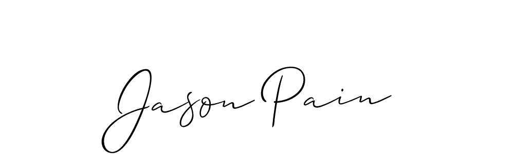 How to make Jason Pain name signature. Use Allison_Script style for creating short signs online. This is the latest handwritten sign. Jason Pain signature style 2 images and pictures png