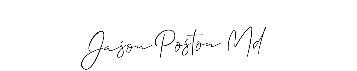 Similarly Allison_Script is the best handwritten signature design. Signature creator online .You can use it as an online autograph creator for name Jason Poston Md. Jason Poston Md signature style 2 images and pictures png