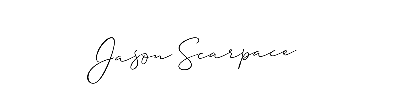 Allison_Script is a professional signature style that is perfect for those who want to add a touch of class to their signature. It is also a great choice for those who want to make their signature more unique. Get Jason Scarpace name to fancy signature for free. Jason Scarpace signature style 2 images and pictures png