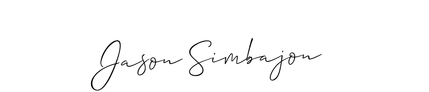 Make a short Jason Simbajon signature style. Manage your documents anywhere anytime using Allison_Script. Create and add eSignatures, submit forms, share and send files easily. Jason Simbajon signature style 2 images and pictures png