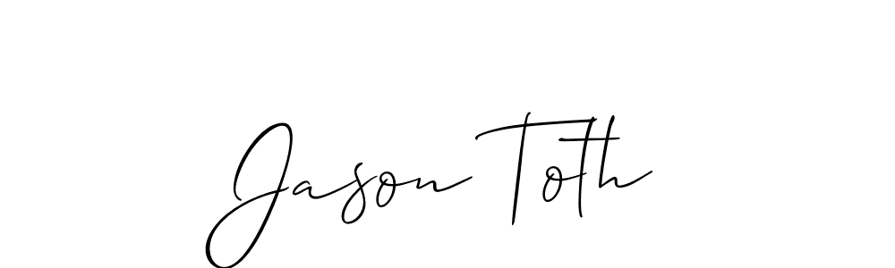 It looks lik you need a new signature style for name Jason Toth. Design unique handwritten (Allison_Script) signature with our free signature maker in just a few clicks. Jason Toth signature style 2 images and pictures png
