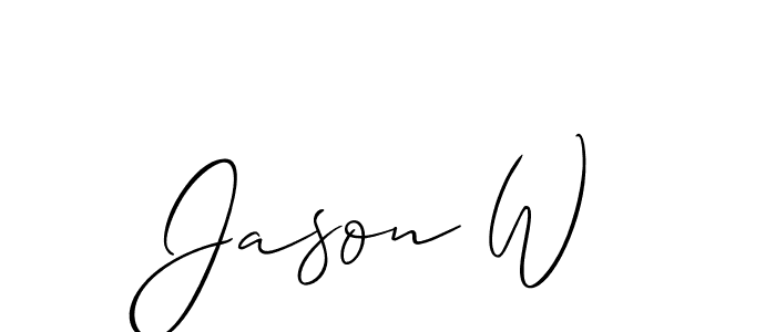 How to Draw Jason W signature style? Allison_Script is a latest design signature styles for name Jason W. Jason W signature style 2 images and pictures png