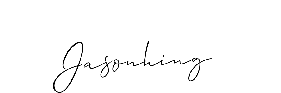 Use a signature maker to create a handwritten signature online. With this signature software, you can design (Allison_Script) your own signature for name Jasonhing. Jasonhing signature style 2 images and pictures png