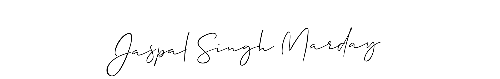 The best way (Allison_Script) to make a short signature is to pick only two or three words in your name. The name Jaspal Singh Marday include a total of six letters. For converting this name. Jaspal Singh Marday signature style 2 images and pictures png