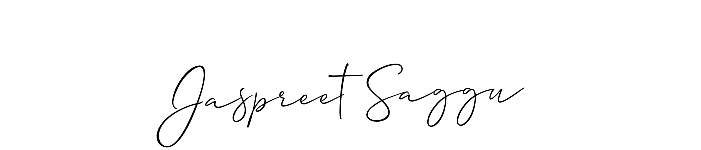 It looks lik you need a new signature style for name Jaspreet Saggu. Design unique handwritten (Allison_Script) signature with our free signature maker in just a few clicks. Jaspreet Saggu signature style 2 images and pictures png