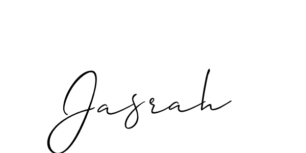 Create a beautiful signature design for name Jasrah. With this signature (Allison_Script) fonts, you can make a handwritten signature for free. Jasrah signature style 2 images and pictures png