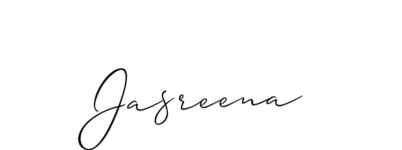 Jasreena stylish signature style. Best Handwritten Sign (Allison_Script) for my name. Handwritten Signature Collection Ideas for my name Jasreena. Jasreena signature style 2 images and pictures png