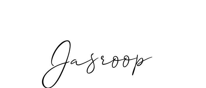How to make Jasroop signature? Allison_Script is a professional autograph style. Create handwritten signature for Jasroop name. Jasroop signature style 2 images and pictures png