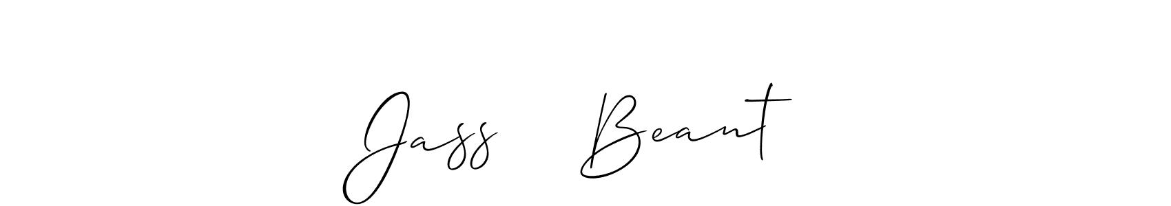 Create a beautiful signature design for name Jass ♥️ Beant. With this signature (Allison_Script) fonts, you can make a handwritten signature for free. Jass ♥️ Beant signature style 2 images and pictures png