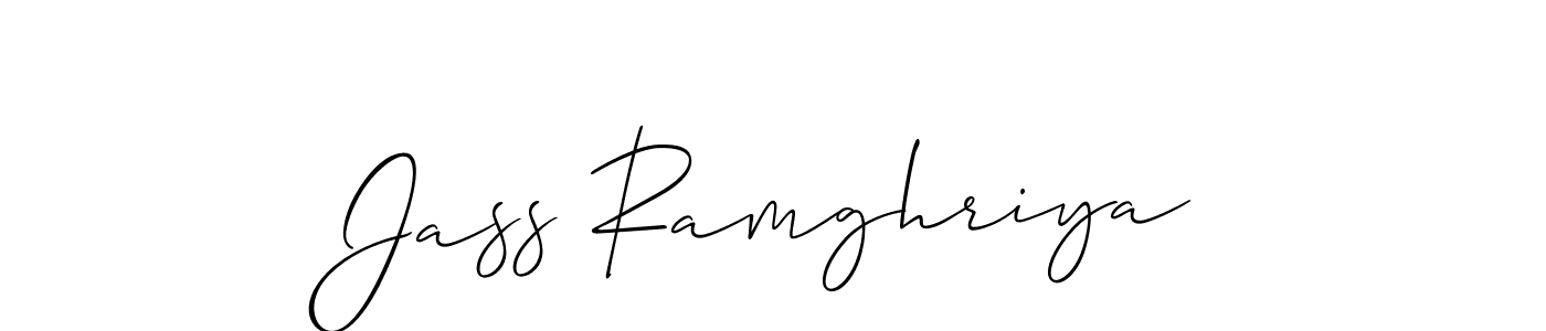 How to Draw Jass Ramghriya signature style? Allison_Script is a latest design signature styles for name Jass Ramghriya. Jass Ramghriya signature style 2 images and pictures png