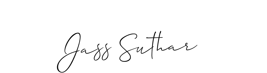 Use a signature maker to create a handwritten signature online. With this signature software, you can design (Allison_Script) your own signature for name Jass Suthar. Jass Suthar signature style 2 images and pictures png