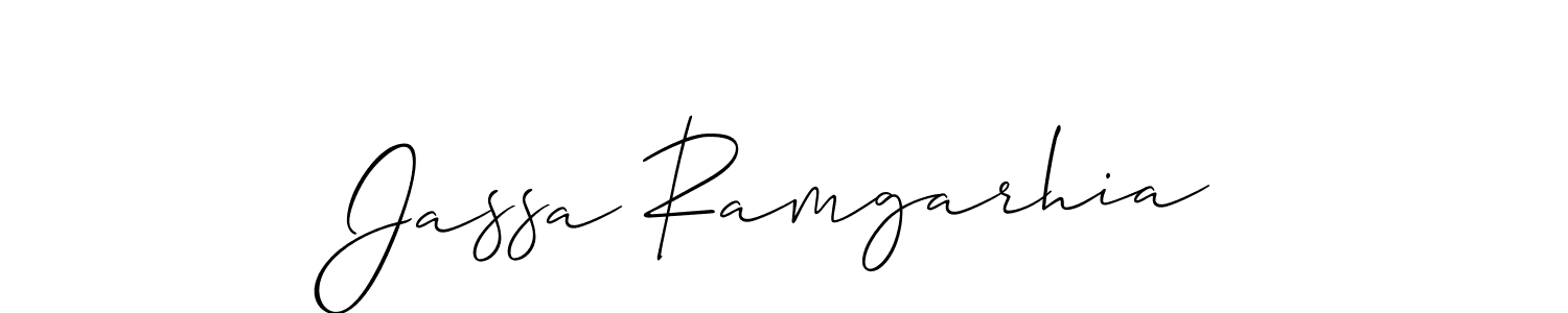 It looks lik you need a new signature style for name Jassa Ramgarhia. Design unique handwritten (Allison_Script) signature with our free signature maker in just a few clicks. Jassa Ramgarhia signature style 2 images and pictures png