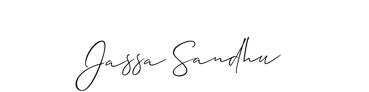 Use a signature maker to create a handwritten signature online. With this signature software, you can design (Allison_Script) your own signature for name Jassa Sandhu. Jassa Sandhu signature style 2 images and pictures png