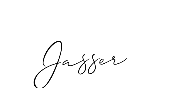 Use a signature maker to create a handwritten signature online. With this signature software, you can design (Allison_Script) your own signature for name Jasser. Jasser signature style 2 images and pictures png