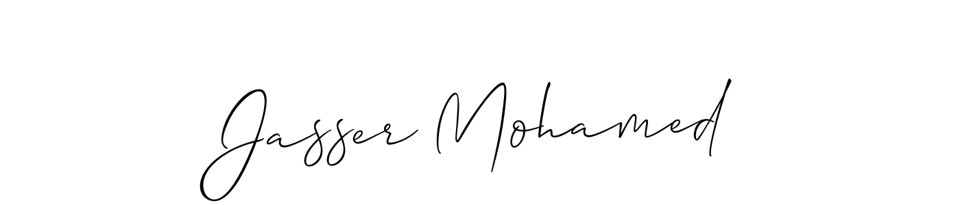 Similarly Allison_Script is the best handwritten signature design. Signature creator online .You can use it as an online autograph creator for name Jasser Mohamed. Jasser Mohamed signature style 2 images and pictures png