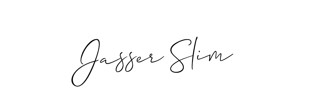 if you are searching for the best signature style for your name Jasser Slim. so please give up your signature search. here we have designed multiple signature styles  using Allison_Script. Jasser Slim signature style 2 images and pictures png