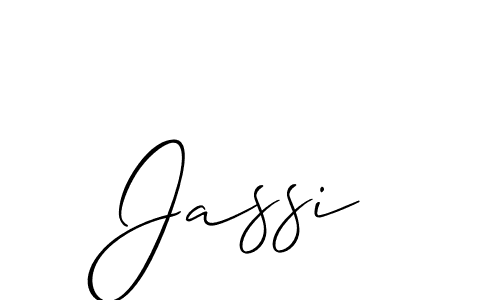 Design your own signature with our free online signature maker. With this signature software, you can create a handwritten (Allison_Script) signature for name Jassi. Jassi signature style 2 images and pictures png