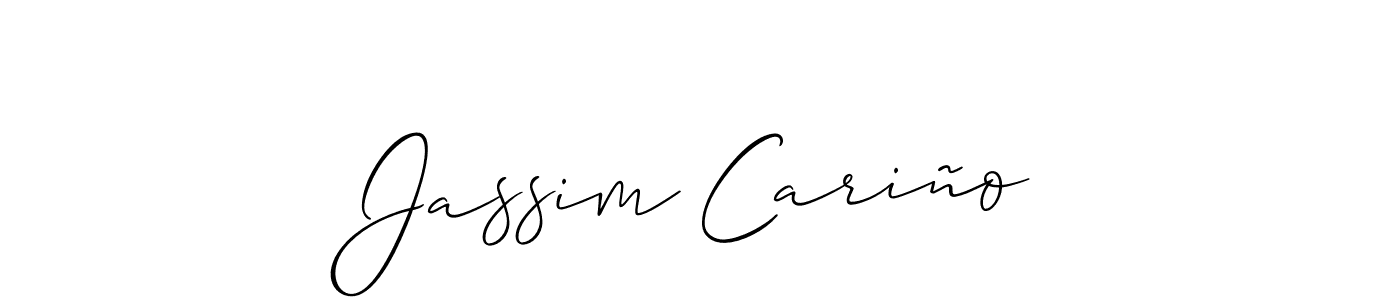 Use a signature maker to create a handwritten signature online. With this signature software, you can design (Allison_Script) your own signature for name Jassim Cariño. Jassim Cariño signature style 2 images and pictures png