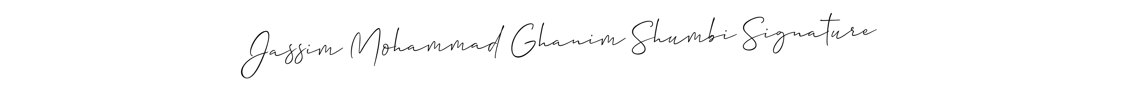 How to make Jassim Mohammad Ghanim Shumbi Signature signature? Allison_Script is a professional autograph style. Create handwritten signature for Jassim Mohammad Ghanim Shumbi Signature name. Jassim Mohammad Ghanim Shumbi Signature signature style 2 images and pictures png