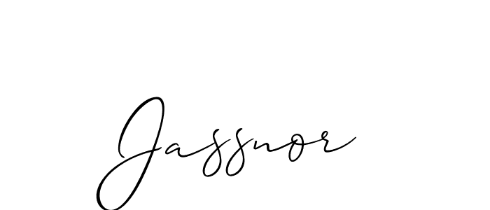 Use a signature maker to create a handwritten signature online. With this signature software, you can design (Allison_Script) your own signature for name Jassnor. Jassnor signature style 2 images and pictures png