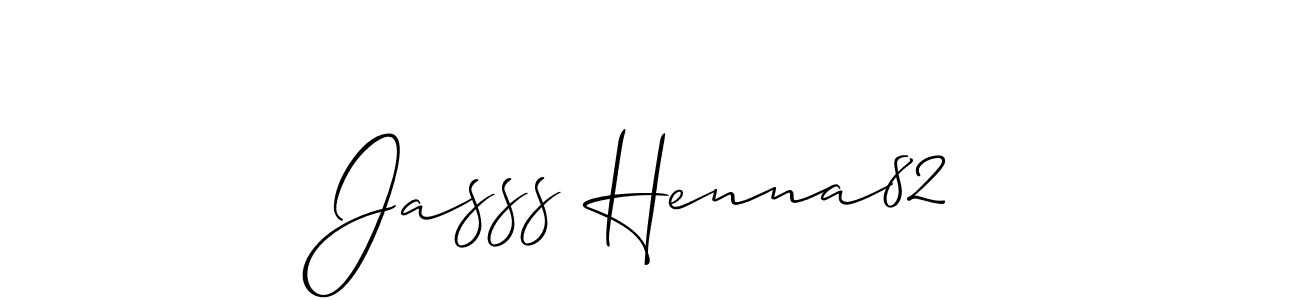 How to make Jasss Henna82 name signature. Use Allison_Script style for creating short signs online. This is the latest handwritten sign. Jasss Henna82 signature style 2 images and pictures png